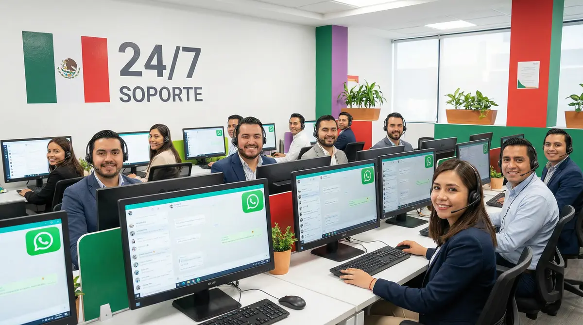 Equipo de soporte al cliente de Caliente App atendiendo en español